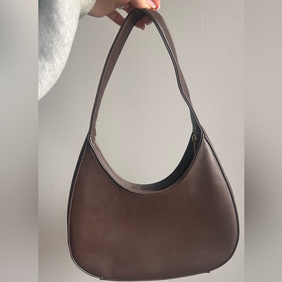 Handbags - Brandy Melville Purse - Classic Crescent Shoulder Bag in Dark Brown
